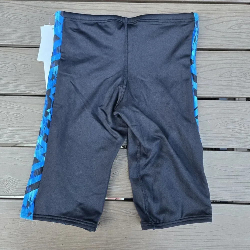 The Finals Youth Boys Black Blue Drawstring Omega  Swim Jammer Size 26 New